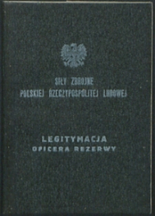 Legitymacja oficera rezerwy Stanisława Frydla