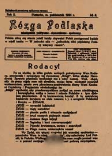 Rózga Podlaska : miesięcznik polityczno-ekonomiczno-społeczny R. 2 (1924) nr 6