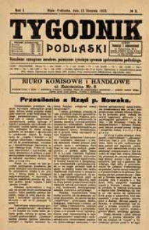 Tygodnik Podlaski : Niezależne czasopismo narodowe, poświęcone żywotnym sprawom społeczeństwa podlaskiego R. 1 (1922) nr 2
