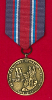 Medal XX-lecia Związku Zawodowego Strażaków "Florian" - w uznaniu za wieloletnią pracę Waldemara Bałkowca