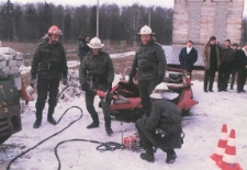 Ćwiczenia strażaków Straży Pożarnej z Międzyrzeca Podlaskiego [fotografia]