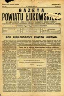 Gazeta Powiatu Łukowskiego : dwutygodnik oświatowo-społeczno-gospodarczy R. 6 (1933) nr 8 (71)