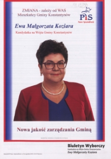 Biuletyn Wyborczy Kandydata na Wójta Gminy Konstantynów-Ewy Małgorzaty Koziary