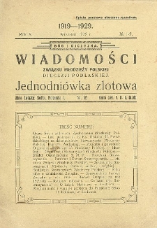 Wiadomości Związku Młodzieży Polskiej Diecezji Podlaskiej: jednodni&oacute;wka zlotowa : 1919-1929