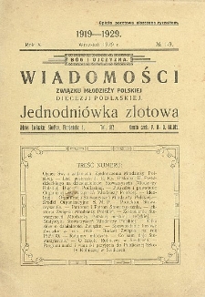 Wiadomości Związku Młodzieży Polskiej Diecezji Podlaskiej: jednodniówka zlotowa : 1919-1929