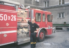 Aspirant Waldemar Bałkowiec w trakcie szkolenia [fotografia]