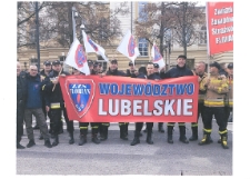 Protesty strażaków w Warszawie [fotografia]