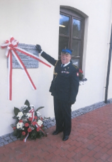 Waldemar Bałkowiec podczas obchodów jubileuszu 150-lecia Bialskiej Straży Pożarnej [fotografia]