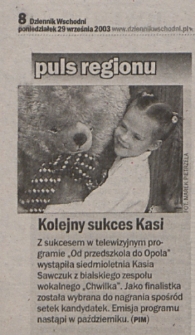 Katarzyna Sawczuk: Zespół Wokalny "Chwilka": wycinki prasowe z lat 2003-2022