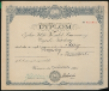 Dyplom. Ogólno Polski Komitet Pracowniczy Pożyczki Narodowej