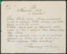 Doz&oacute;r szkolny gm. Tłuściec dn. 26.01.1929 r. No 6