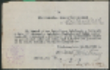 Do kierownictwa Szkoły Powszechnej w Zasiadkach