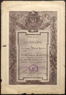 Dyplomy Związku Strzeleckiego przyznane chorążemu Kazimierzowi Gołdowskiemu za udział w zawodach