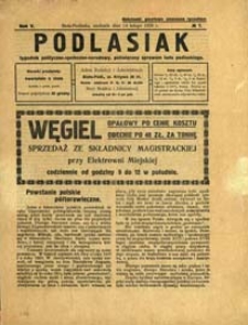 Podlasiak : tygodnik polityczno-społeczno-narodowy, poświęcony sprawom ludu podlaskiego R. 5 (1926) nr 7