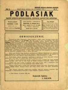 Podlasiak : tygodnik polityczno-społeczno-narodowy, poświęcony sprawom ludu podlaskiego R. 5 (1926) nr 17