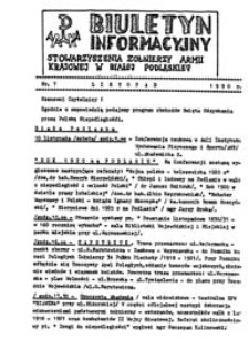 Biuletyn Informacyjny Stowarzyszenia Żołnierzy Armii Krajowej w Białej Podlaskiej Nr 7 (1990)