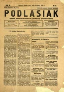 Podlasiak : tygodnik polityczno-społeczno-narodowy, poświęcony sprawom ludu podlaskiego R. 10 (1931) nr 17
