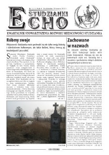 Echo Studzianki : kwartalnik Stowarzyszenia Rozwoju Miejscowości Studzianka R. 4 (2012) nr 1 (11)