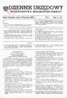 Dziennik Urzędowy Województwa Bialskopodlaskiego R. 13 (1987) nr 1