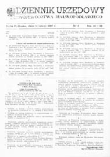 Dziennik Urzędowy Województwa Bialskopodlaskiego R. 13 (1987) nr 3
