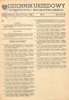 Dziennik Urzędowy Województwa Bialskopodlaskiego R. 14 (1988) nr 3