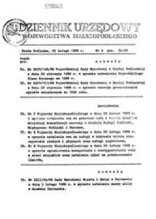 Dziennik Urzędowy Województwa Bialskopodlaskiego R. 14 (1988) nr 4