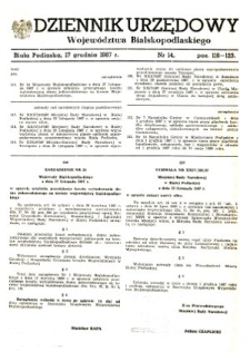 Dziennik Urzędowy Województwa Bialskopodlaskiego R. 13 (1987) nr 14