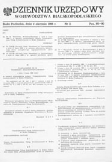 Dziennik Urzędowy Województwa Bialskopodlaskiego R. 14 (1988) nr 11