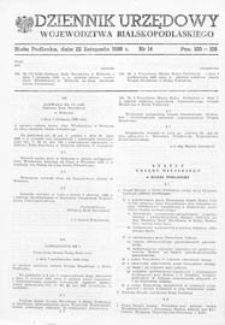 Dziennik Urzędowy Województwa Bialskopodlaskiego R. 14 (1988) nr 14