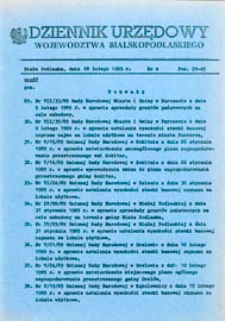 Dziennik Urzędowy Województwa Bialskopodlaskiego R. 15 (1989) nr 4