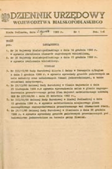 Dziennik Urzędowy Województwa Bialskopodlaskiego R. 15 (1989) nr 1