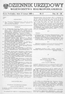 Dziennik Urzędowy Województwa Bialskopodlaskiego R. 15 (1989) nr 3
