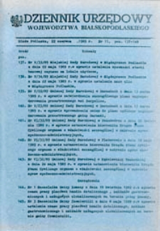 Dziennik Urzędowy Województwa Bialskopodlaskiego R. 15 (1989) nr 11