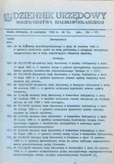 Dziennik Urzędowy Województwa Bialskopodlaskiego R.15 (1989) nr 13