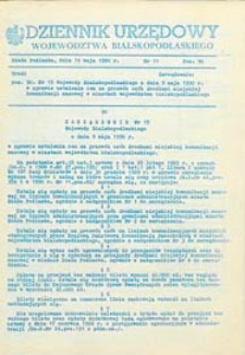 Dziennik Urzędowy Województwa Bialskopodlaskiego R. 16 (1990) nr 11