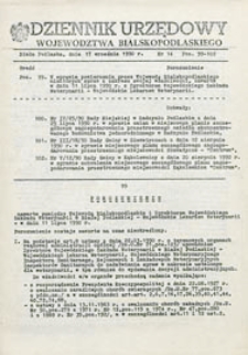 Dziennik Urzędowy Województwa Bialskopodlaskiego R. 16 (1990) nr 14