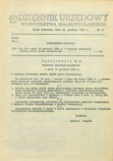 Dziennik Urzędowy Województwa Bialskopodlaskiego R. 16 (1990) nr 17