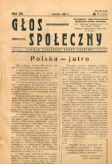 Głos Społeczny R. 7 (1939) nr 1