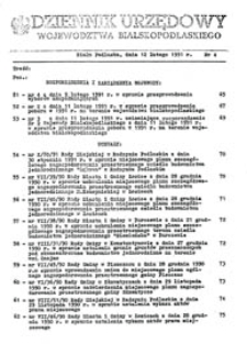Dziennik Urzędowy Województwa Bialskopodlaskiego R. 7 (1991) nr 4