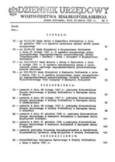 Dziennik Urzędowy Województwa Bialskopodlaskiego R. 7 (1991) nr 5