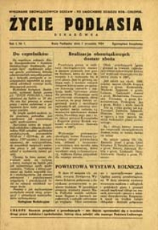 Życie Podlasia: organ Powiatowego Komitetu Frontu Narodowego R.1 (1954) nr 1