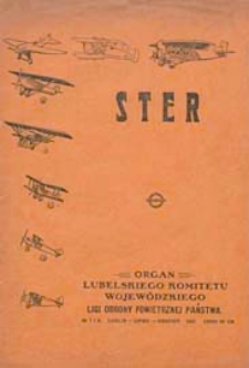 Ster : Organ Lubelskiego Komitetu Wojewódzkiego Ligi Obrony Powietrznej i Przeciwgazowej R. 2 (1927) nr 7-8