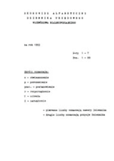 Dziennik Urzędowy Województwa Bialskopodlaskiego R. 9 (1993) skorowidz