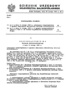 Dziennik Urzędowy Województwa Bialskopodlaskiego R. 21 (1995) nr 2