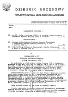Dziennik Urzędowy Województwa Bialskopodlaskiego R. 21 (1995) nr 5