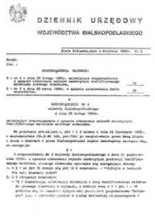 Dziennik Urzędowy Województwa Bialskopodlaskiego R. 22 (1996) nr 2