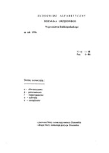 Dziennik Urzędowy Województwa Bialskopodlaskiego R. 22 (1996) skorowidz