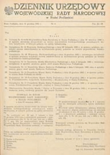 Dziennik Urzędowy Wojewódzkiej Rady Narodowej w Białej Podlaskiej R. 8 (1982) nr 6