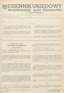 Dziennik Urzędowy Wojewódzkiej Rady Narodowej w Białej Podlaskiej R. 10 (1984) nr 1