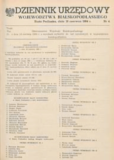 Dziennik Urzędowy Województwa Bialskopodlaskiego R. 10 (1984) nr 4